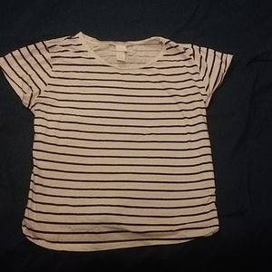 Short sleeve black and white striped tee